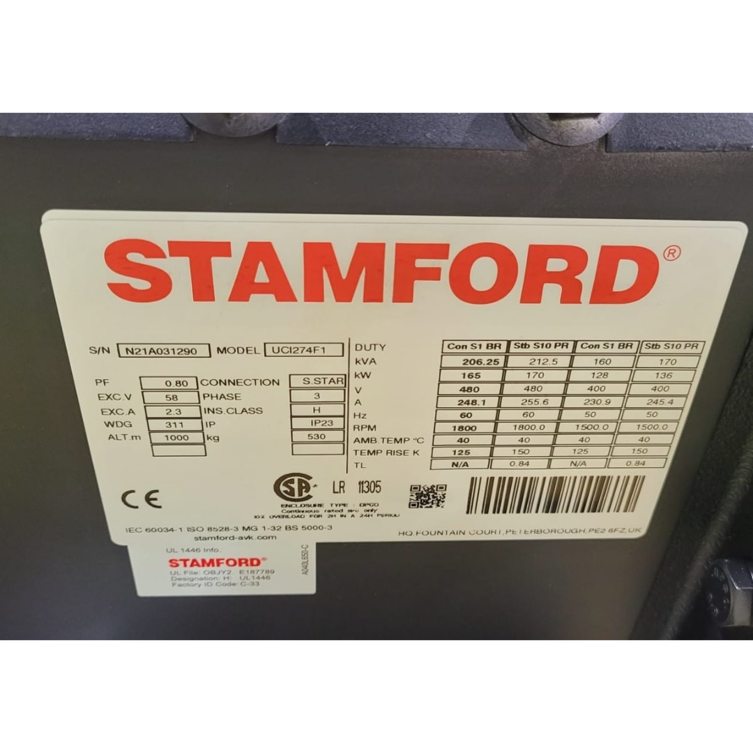 Stamford UCI274F Alternator (165 kW) (New)