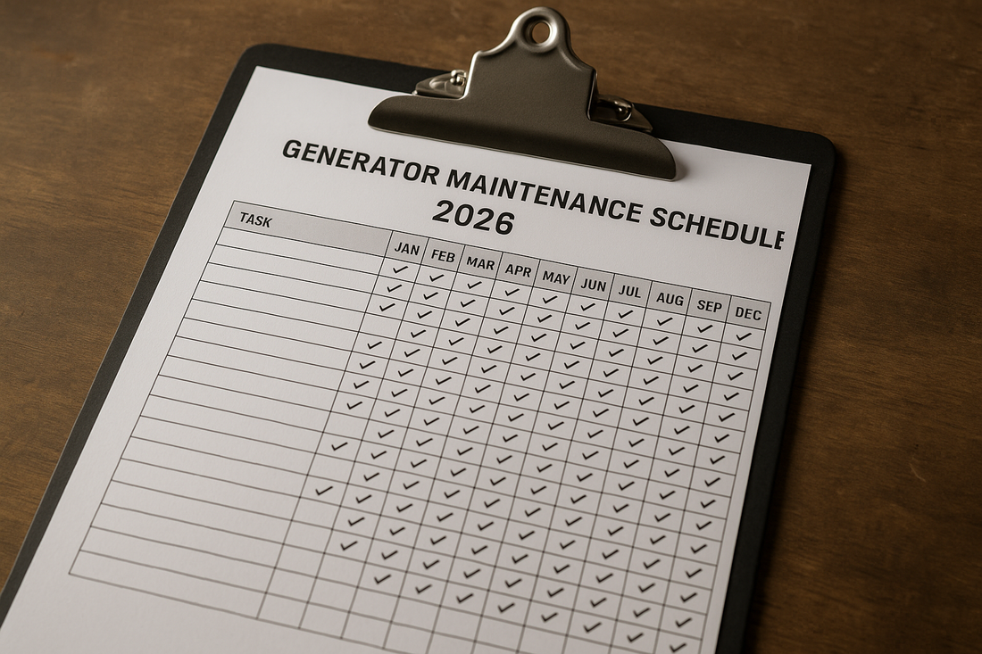 Complete Generator Maintenance Schedule for 2026