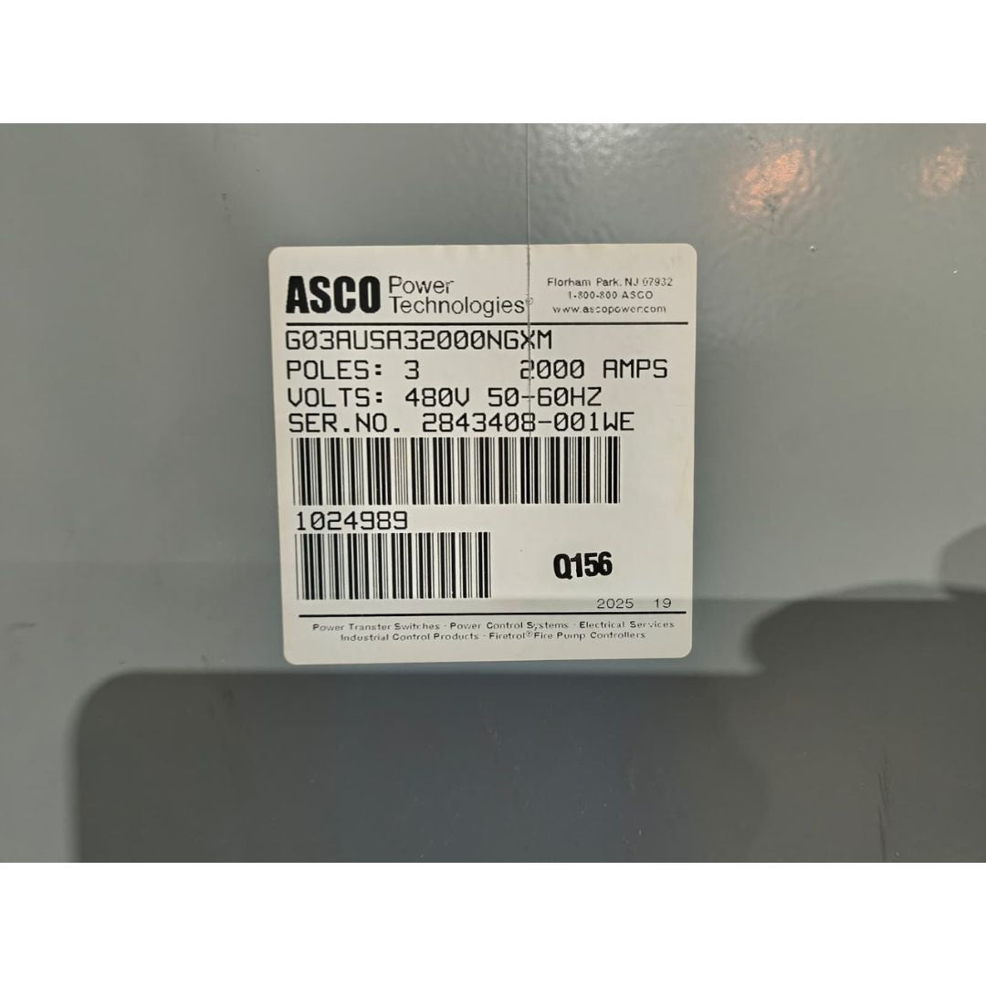 ASCO 300 Series G03AUSA32000NGXM Service Entrance Rated Automatic Transfer Switch (2000A) (New)