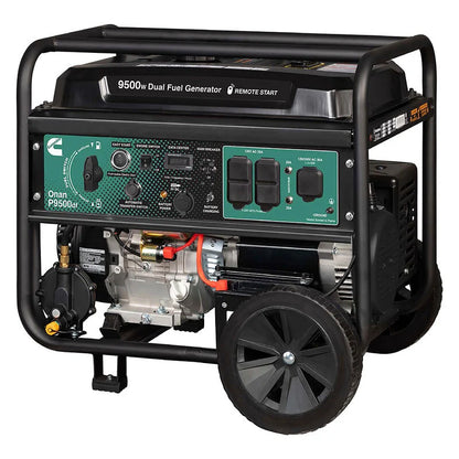 Cummins Onan P9500DF - 7500 Watt Electric Start Dual Fuel Portable Generator w/ GFCI Protection & Wireless Remote Start (49-State)