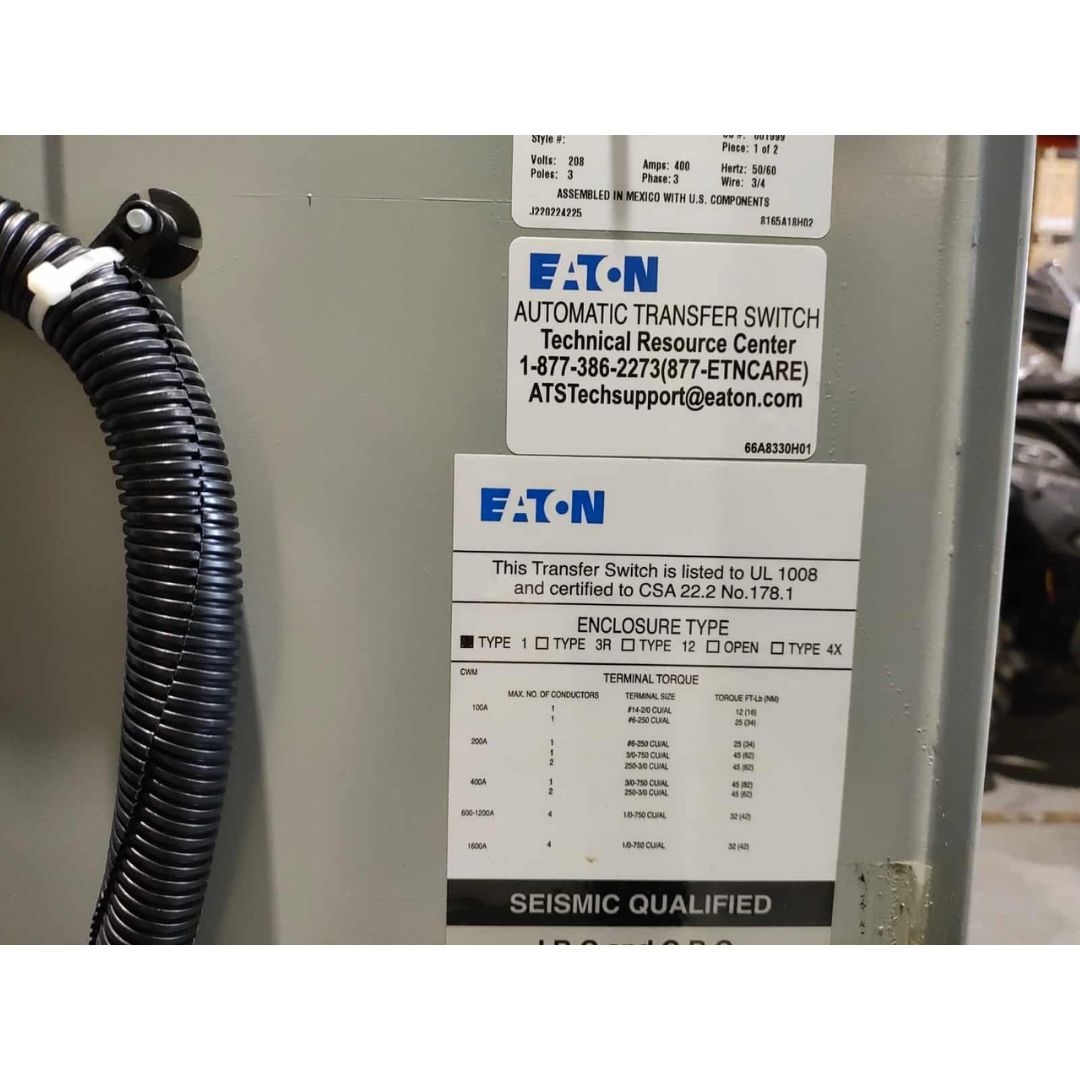 EATON ATC3C2X30400BSU Automatic Transfer Switch (400A) (Used)