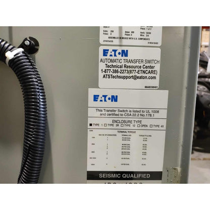 EATON ATC3C2X30400BSU Automatic Transfer Switch (400A) (Used)
