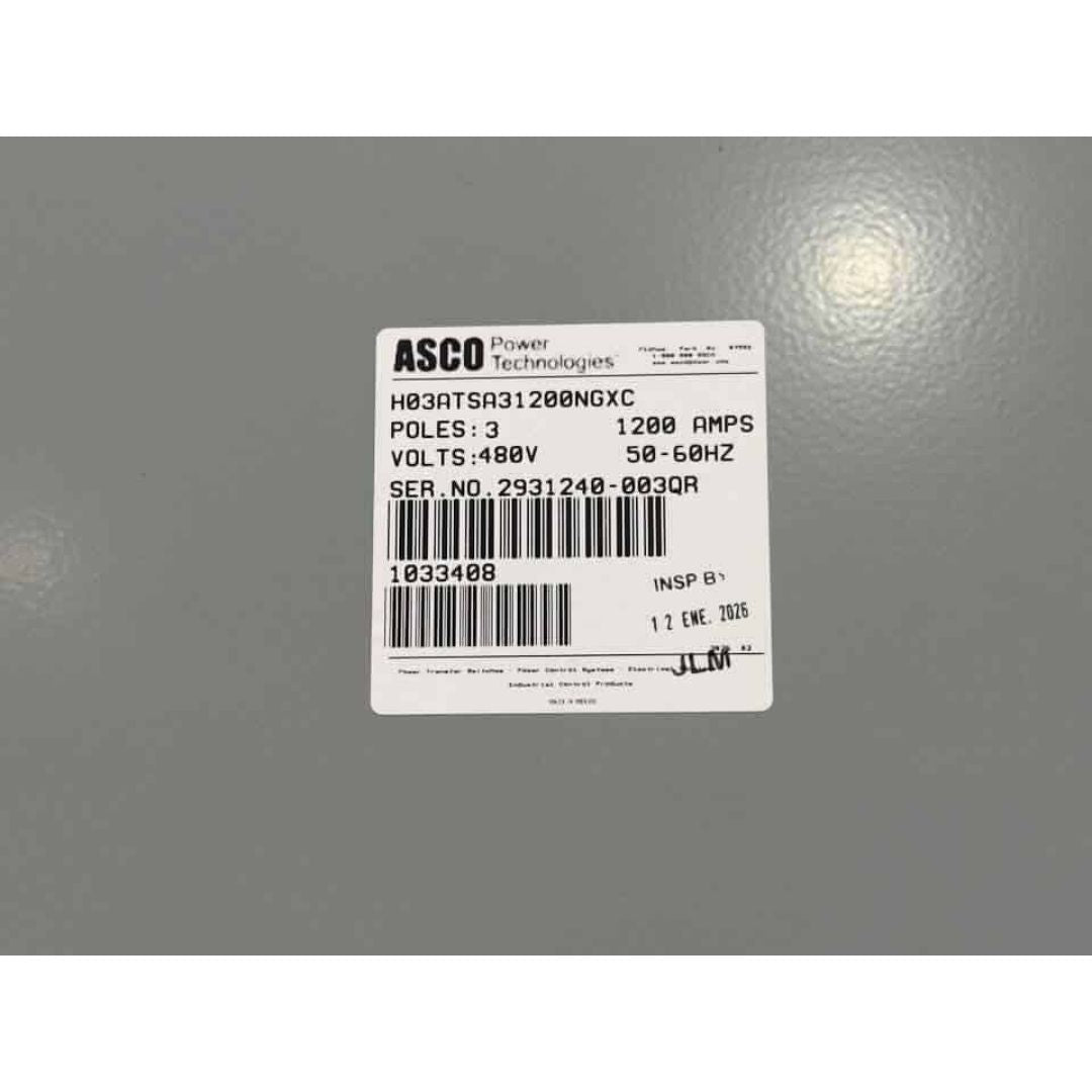 ASCO Series 300 H03ATSA31200NGXC Automatic Transfer Switch (1200a)