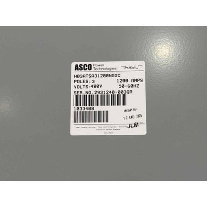 ASCO Series 300 H03ATSA31200NGXC Automatic Transfer Switch (1200a)