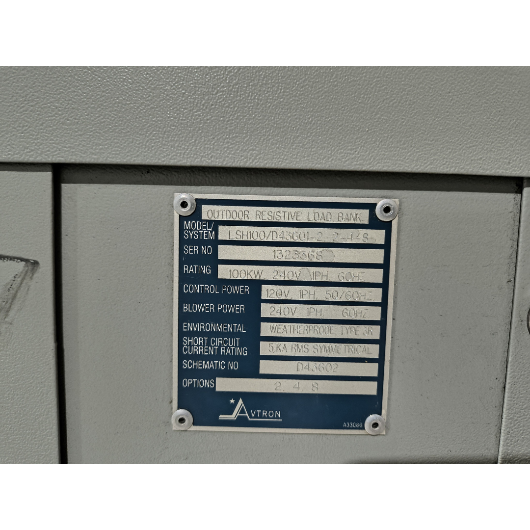 Avtron LSH100 Outdoor Resistive Load Bank (100 kW) (New)