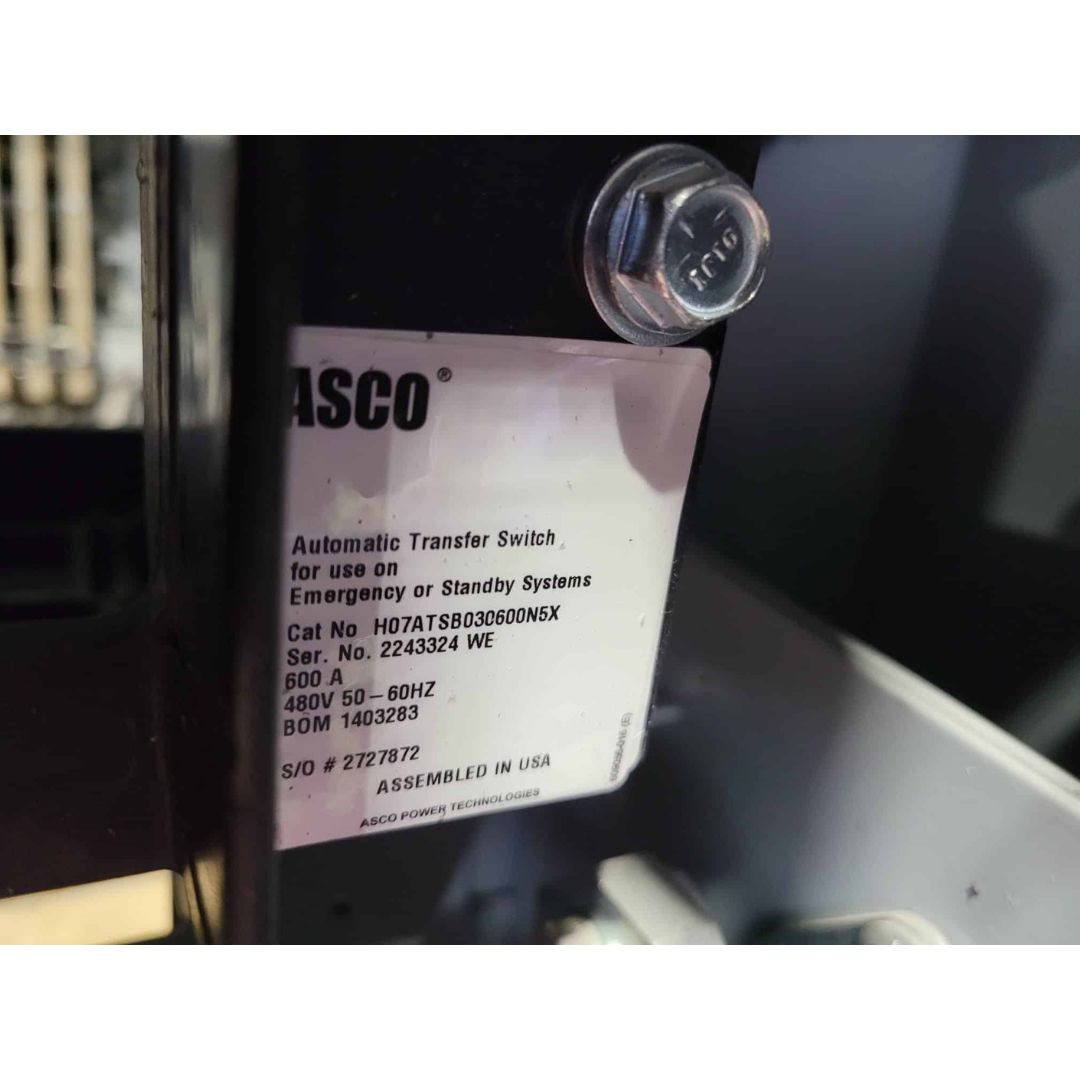 ASCO H07ATSB030600NSX Automatic Transfer Switch (600A) (Used)