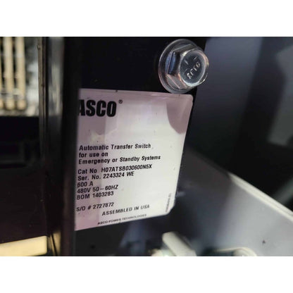 ASCO H07ATSB030600NSX Automatic Transfer Switch (600A) (Used)