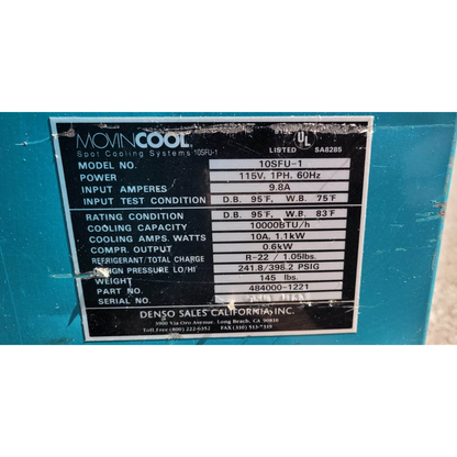 Denso Classic 10 Spot Cooler 10-14K BTU 1.2 Ton (110V) (Used)