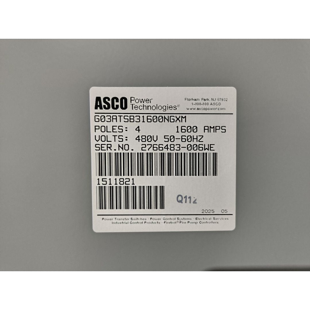 ASCO Series 300 G03ATSB31600NGXM Automatic Transfer Switch (1600A) (New)
