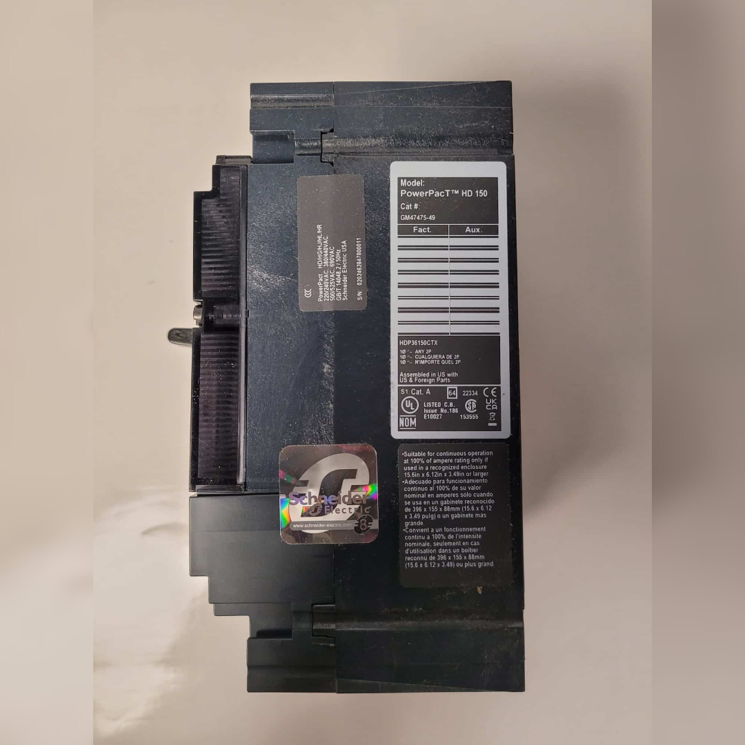 150 Amp Square D HDP36150CTX Breaker side view