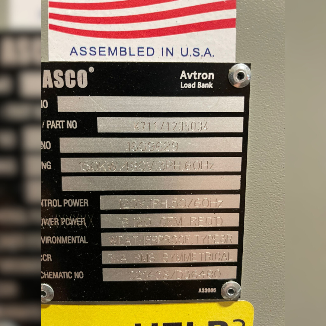150 kW Avtron Radiator Load Bank details and stickers