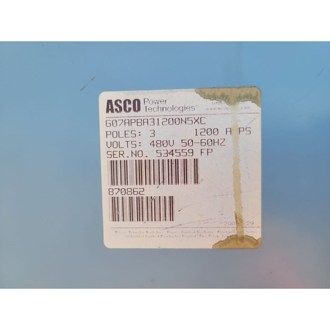 ASCO G07APBA31200N5XC Automatic Transfer Switch (1200A) (Used)