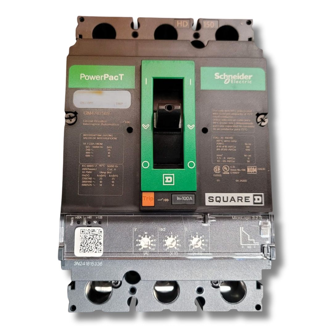 Square D HDP36100CU33XTX Breaker LCB, HD, MICRO LSI, 100% (100A) (New)