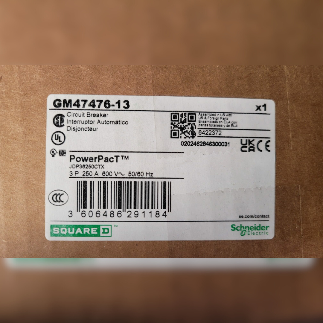 250 Amp Square D JDP36250CTX Breaker sticker