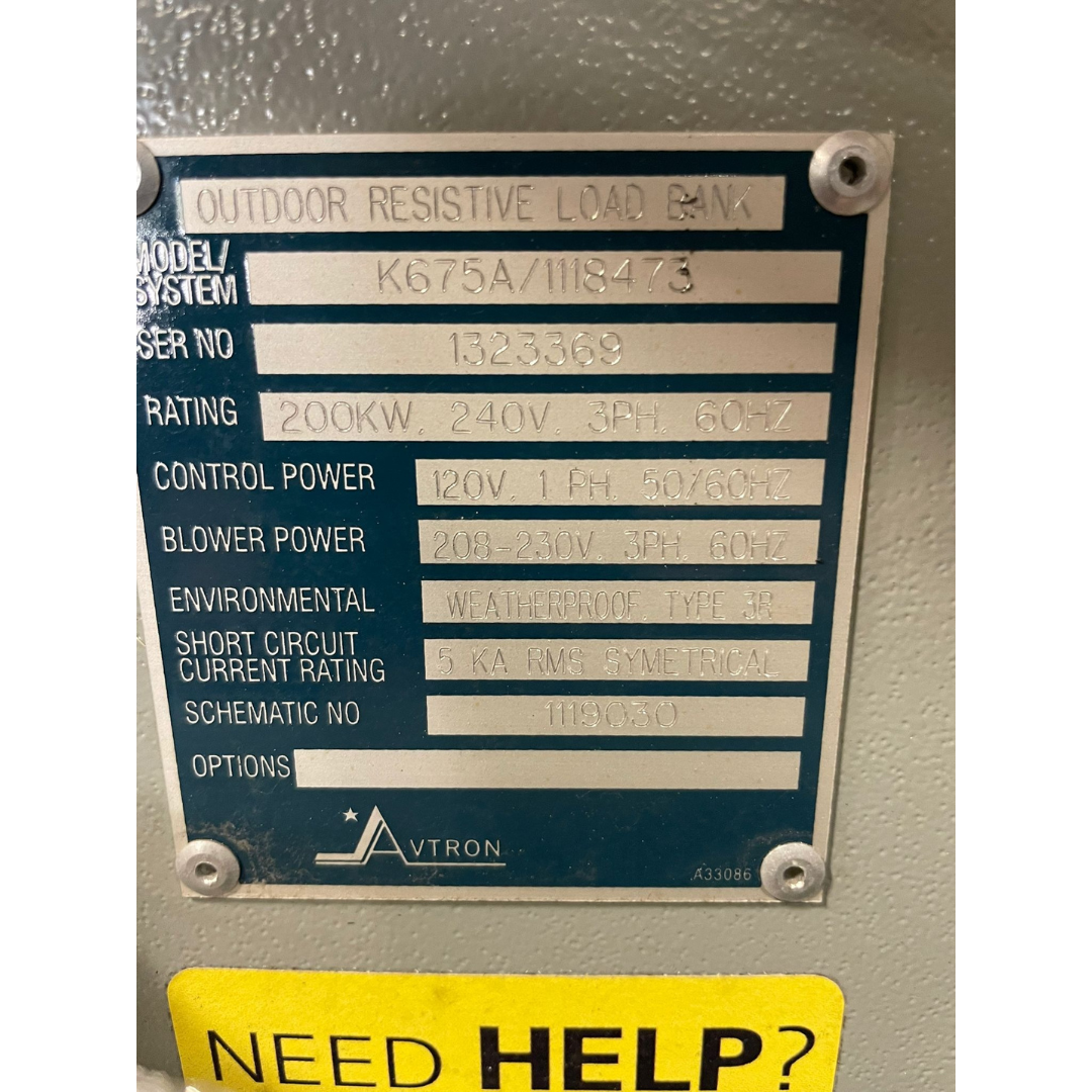 Avtron K675A Resistive Load Bank (200 kW) (New)