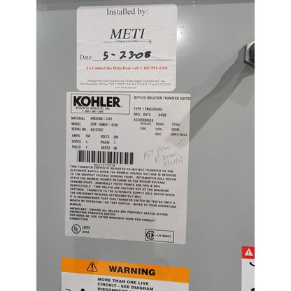 Kohler ZCM-568641-0150 Automatic Transfer Switch (150A) (Used)