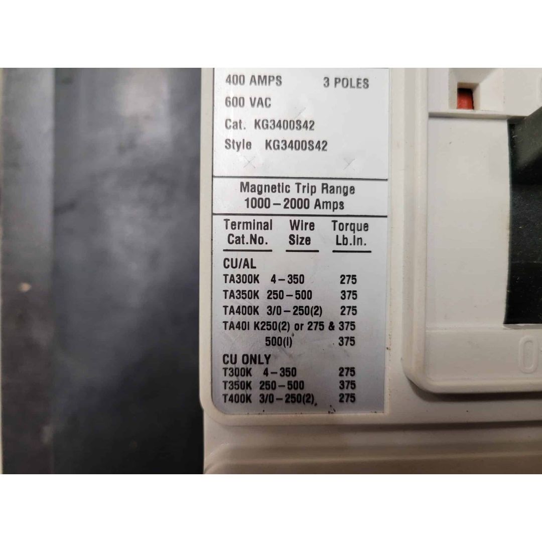 EATON KG3400S42 Series C Circuit Breaker (400A) (New)