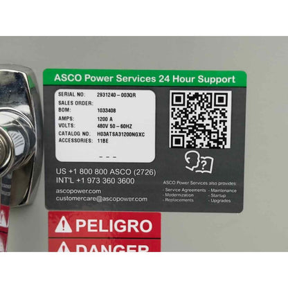 ASCO Series 300 H03ATSA31200NGXC Automatic Transfer Switch (1200a)
