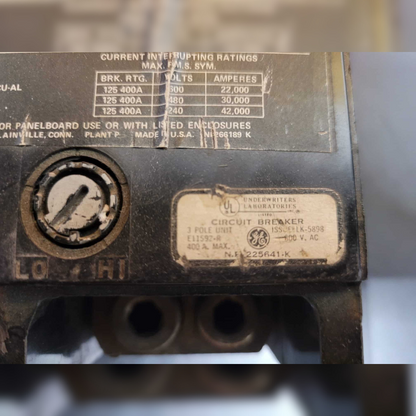 400 Amp GE TJJ436400 Breaker details