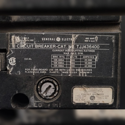 400 Amp GE TJJ436400 Breaker details