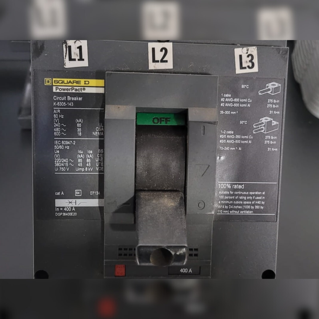 400 Amp Square D DGP36400E20 PowerPact Breaker switch and details