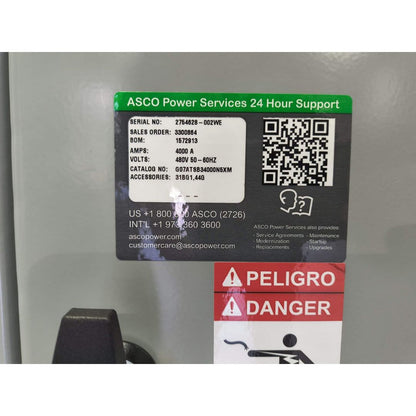 ASCO 7000 Series G07ATSB34000N5XM Automatic Transfer Switch (4000A) (New)
