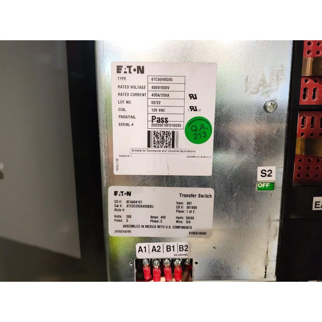 EATON ATC3C2X30400BSU Automatic Transfer Switch (400A) (Used)