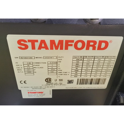 Stamford UCI274F Alternator (165 kW) (New)