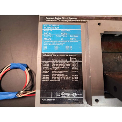 Siemens MXD63B800 Breaker (800A) (Used)