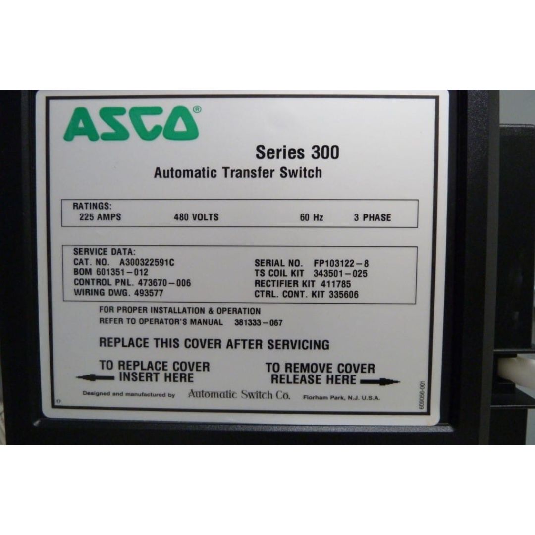 ASCO 300 Automatic Transfer Switch (225A) (Used)