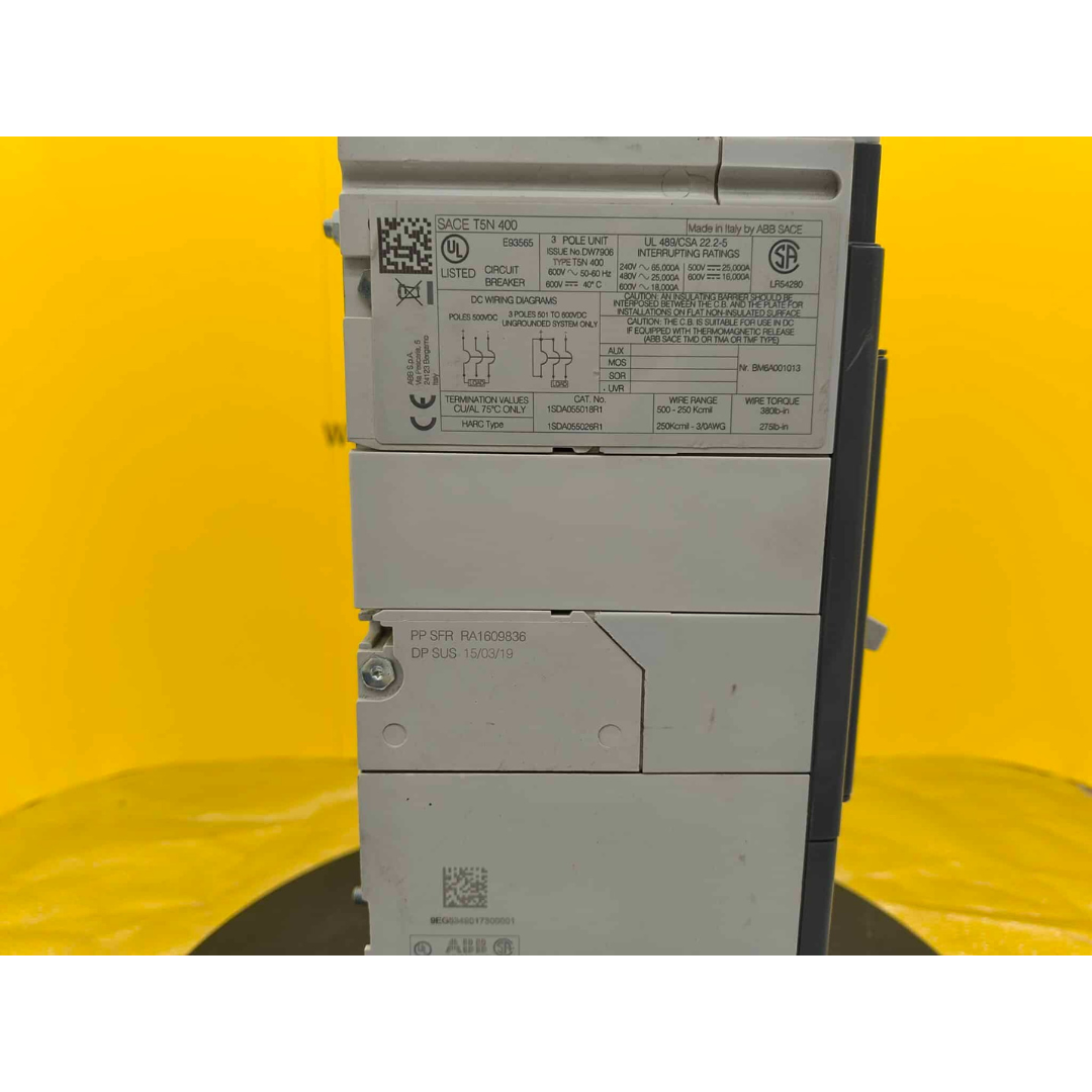 ABB SACE T5N 400 PR221DS Breaker (400A) (Used)