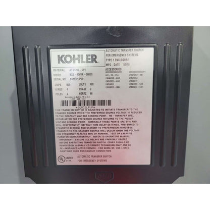 Kohler KSS-AMVA-0800S Automatic Transfer Switch (800A) (Used)