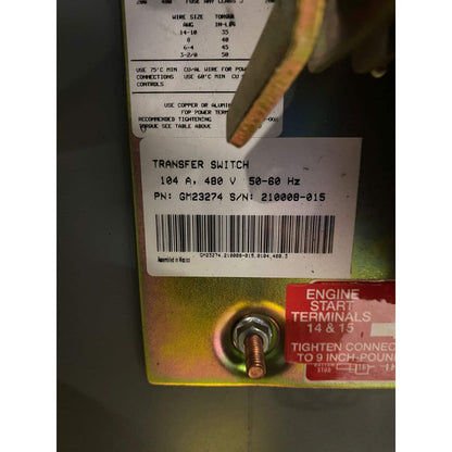 Kohler GM23274 Automatic Transfer Switch (104A) (Used)