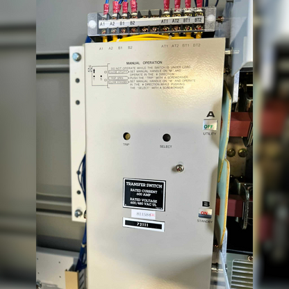 600 Amp CAT TCF3B6MXX2X3XXRXX0 Automatic Transfer Switch inside view