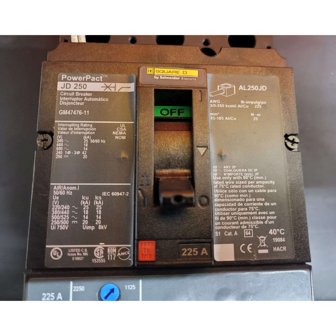 Square D JDP36225CTX Breaker (ACC383PA-PHILA) (225A) (Used)