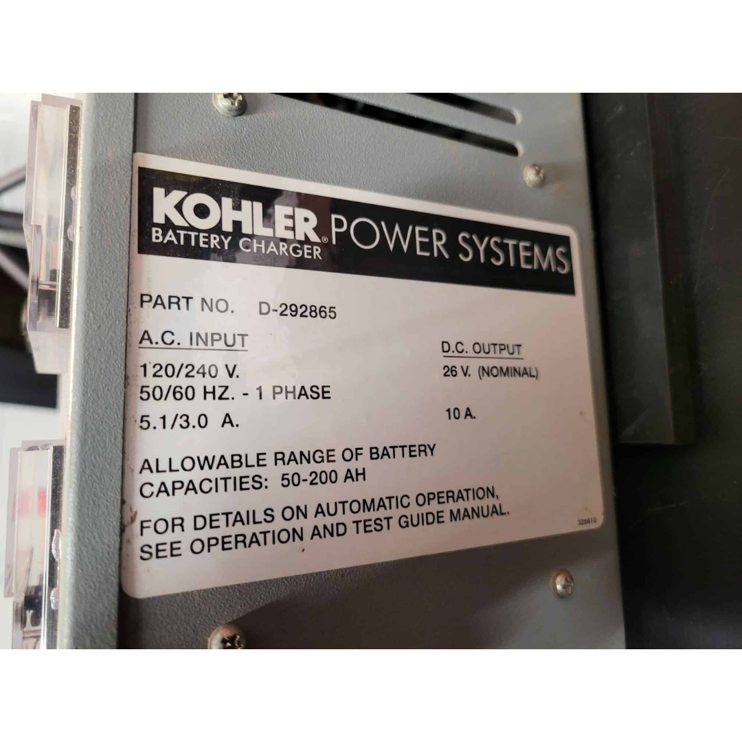 Kohler D-292865 Automatic Battery Charger (Used)