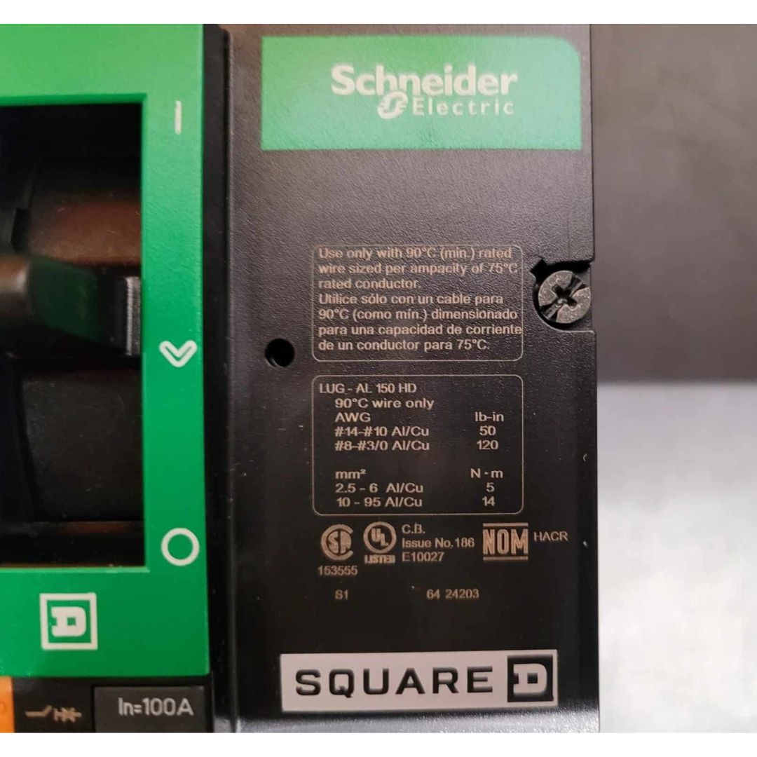 Square D HDP36100CU33XTX Breaker LCB, HD, MICRO LSI, 100% (100A) (New)