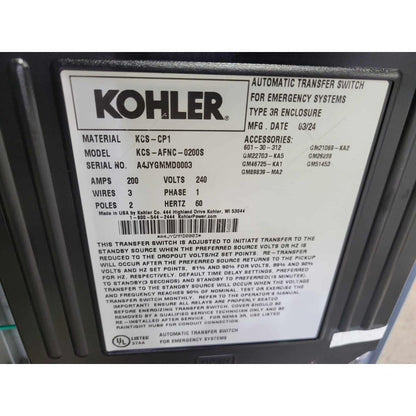 Kohler KCS-AFNC-0200S Automatic Transfer Switch (200A) (New)