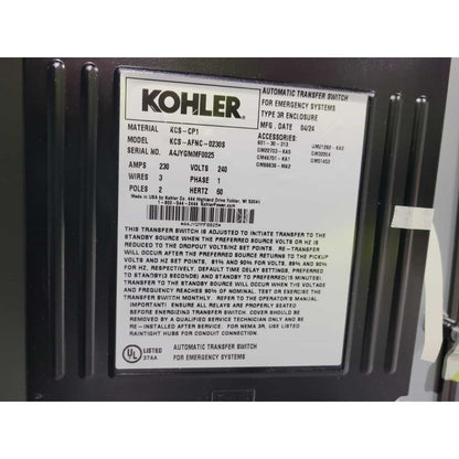 Kohler KCS-AFNC-0230S Automatic Transfer Switch (230A) (New)