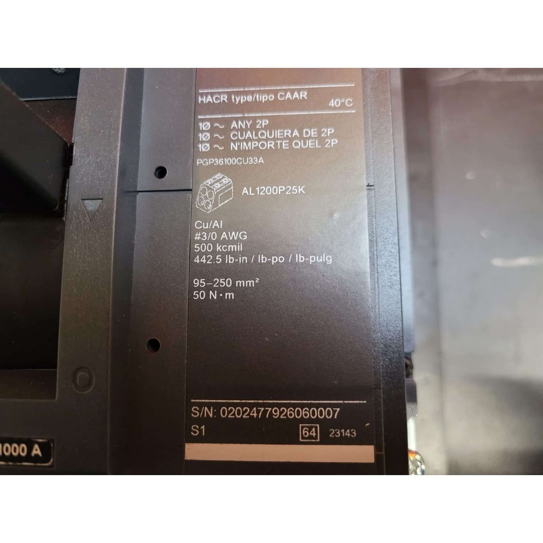 Square D PGP36100CU33A LSI Breaker (1000A) (Used)