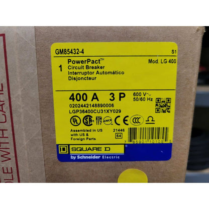 Square D LGP36400CU31XY029 Breaker (400A) (New)