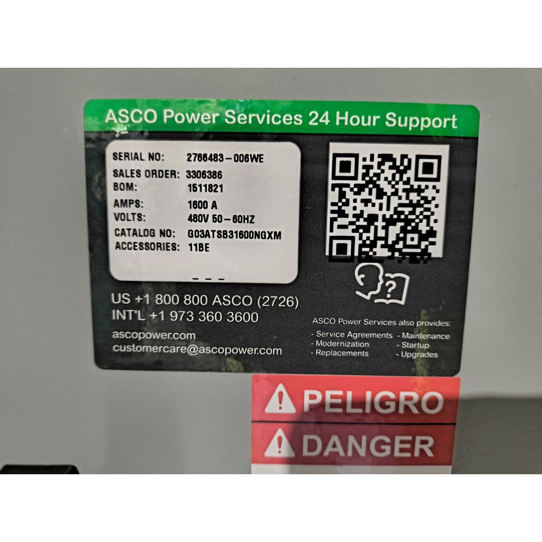 ASCO Series 300 G03ATSB31600NGXM Automatic Transfer Switch (1600A) (New)