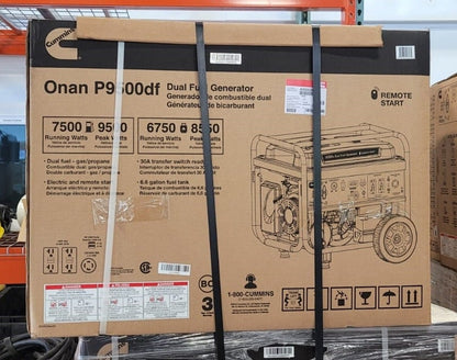 Cummins Onan P9500DF - 7500 Watt Electric Start Dual Fuel Portable Generator w/ GFCI Protection & Wireless Remote Start (49-State)