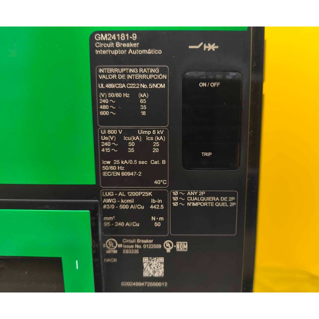 Square D PGP36100CU33A Breaker LCB, PGP, EL/MICRO LSI, 100% (1000A) (New)