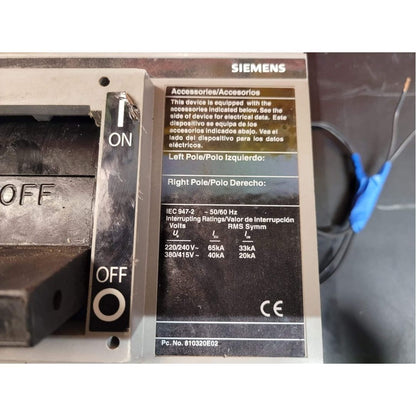 Siemens MXD63B800 Breaker (800A) (Used)