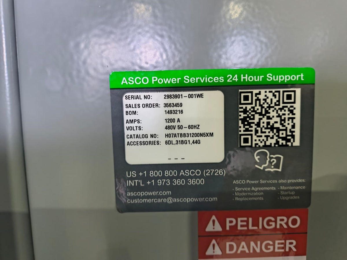 ASCO 300 Series H07ATBB31200N5XM Automatic Transfer Switch (1200A) (New)