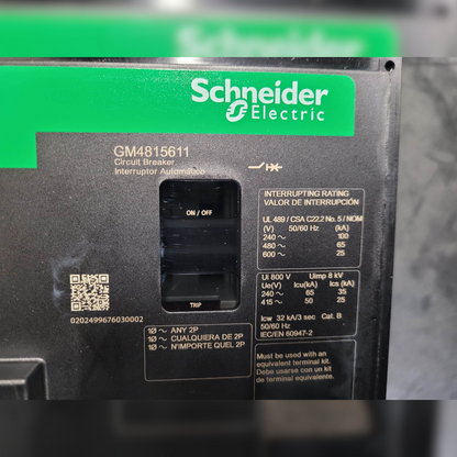 New 2500 Amp Square D RJF36250CU33AYS Breaker switch and details