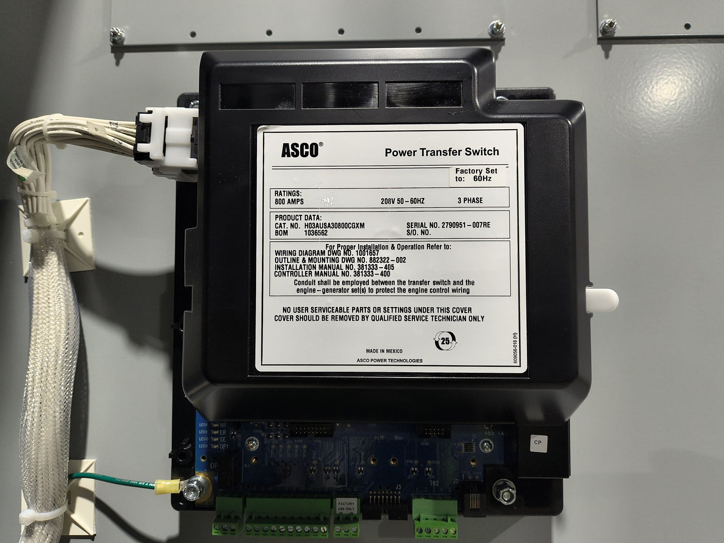 New 800 Amp ASCO Series 300 H03AUSA30800CGXM Automatic Transfer Switch