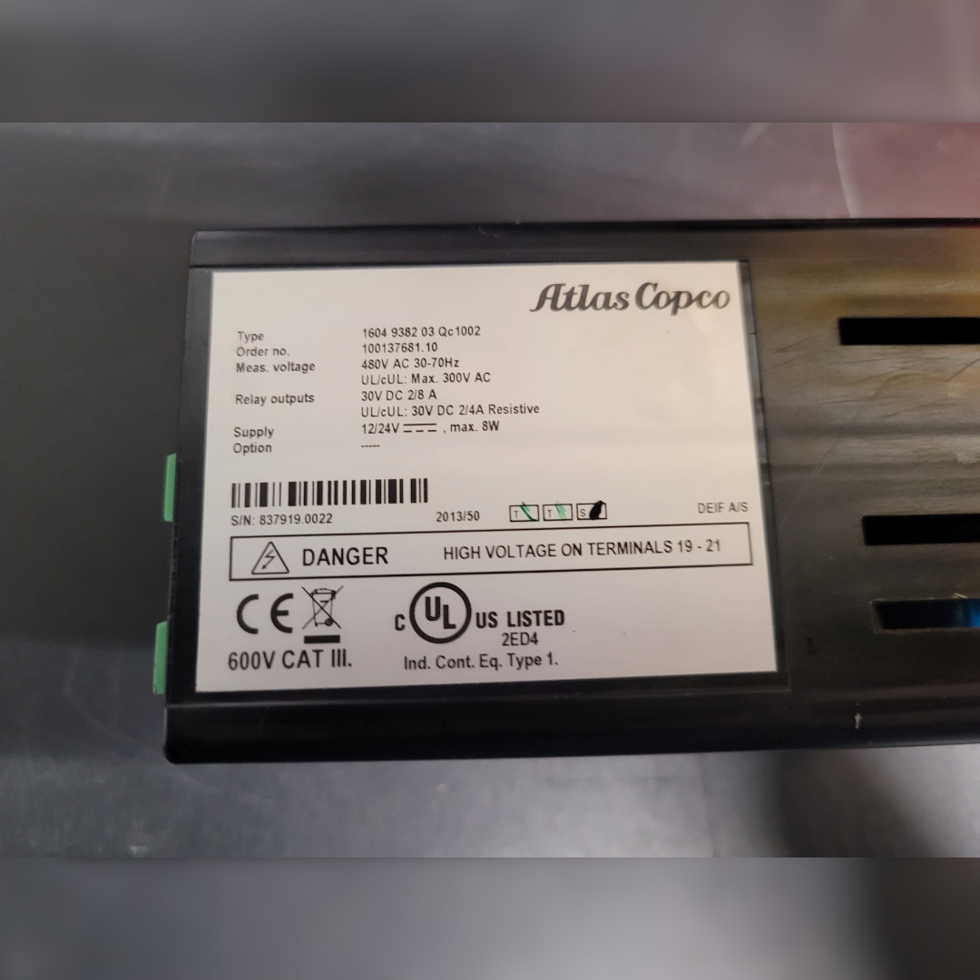 Atlas Copco Qc1002 Controller sticker
