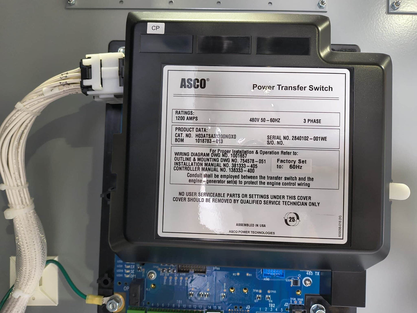 New 1200 Amp ASCO Series 300 H03AUSA31200NGXM Automatic Transfer Switch (ATS00370)